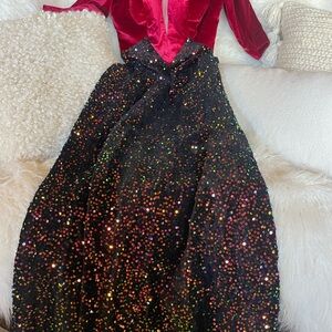 Red Velvet Sequin dress NWT